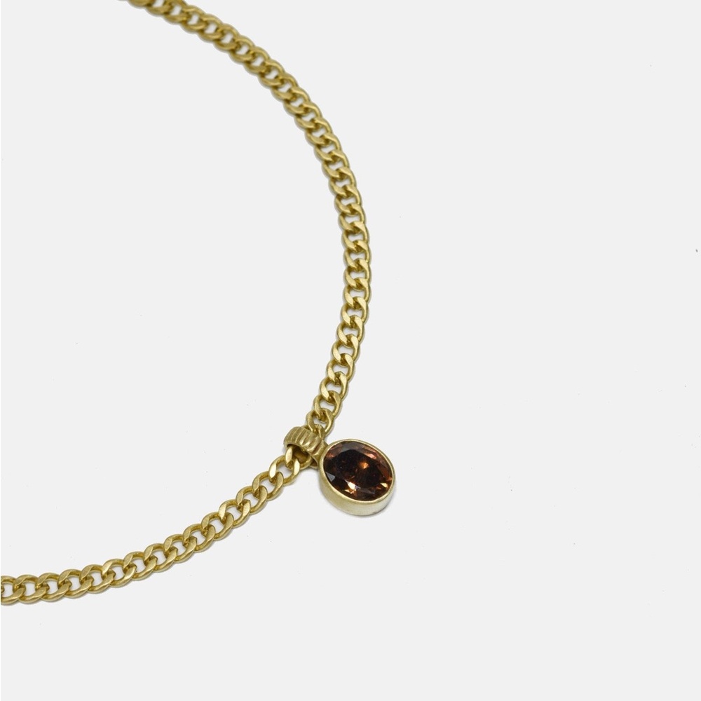 Curated Basics Smoky Quartz Pendant Necklace Chain